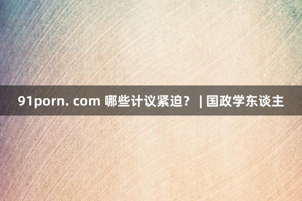 91porn. com 哪些计议紧迫？ | 国政学东谈主