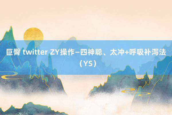 巨臀 twitter ZY操作—四神聪、太冲+呼吸补泻法（YS）