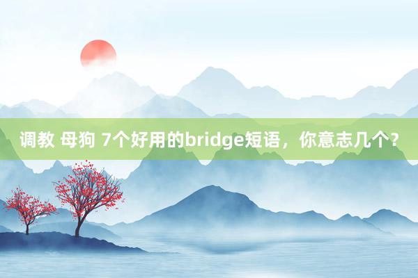 调教 母狗 7个好用的bridge短语，你意志几个？