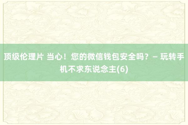 顶级伦理片 当心！您的微信钱包安全吗？— 玩转手机不求东说念主(6)
